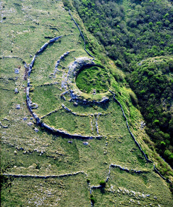 Arial view of Cahercommaun